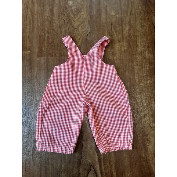 American Girl Bitty Baby Fun In The Sun Set - Overalls & Hat - Red Gingham - Picture 3 of 5